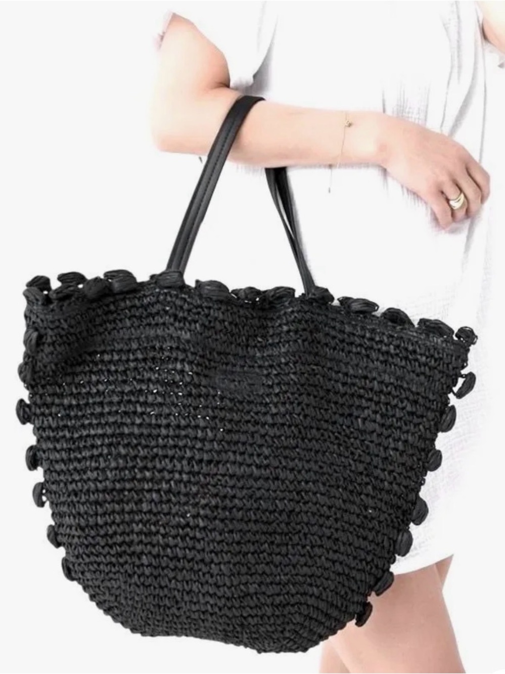 btb Los Angeles Leah Straw Tote - Picture 3 of 10